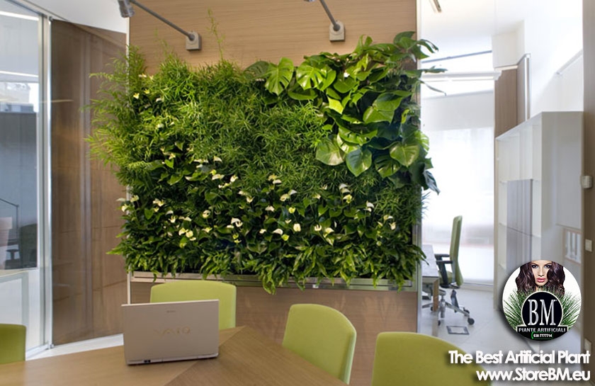 Parete piante artificiali colorata per decorazioni di interni ed esterni